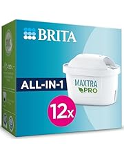 BRITA Cartouche Filtre eau robinet MAXTRA PRO All-In-1 Pack de 12 |Goûtez à une eau plus pure¹ avec la recharge originale pour carafes BRITA-réduit² micro-impuretés comme certains PFAS, chlore, tartre