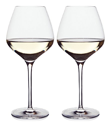 The One Wine Glass - Perfectly Designed Shaped Wine Glasses For All White Wines By Master Sommelier Andrea Robinson Premium Set Of 2 Lead Free Crystal Glasses Break Resistant White Wine Glasses