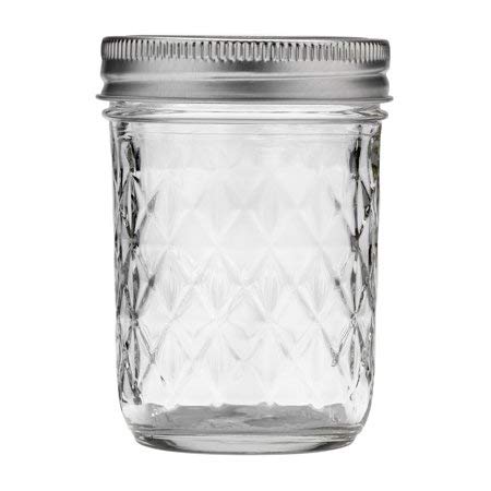 Mason Ball Jelly Jars-8 oz. each - Quilted Crystal Style-Set of 12