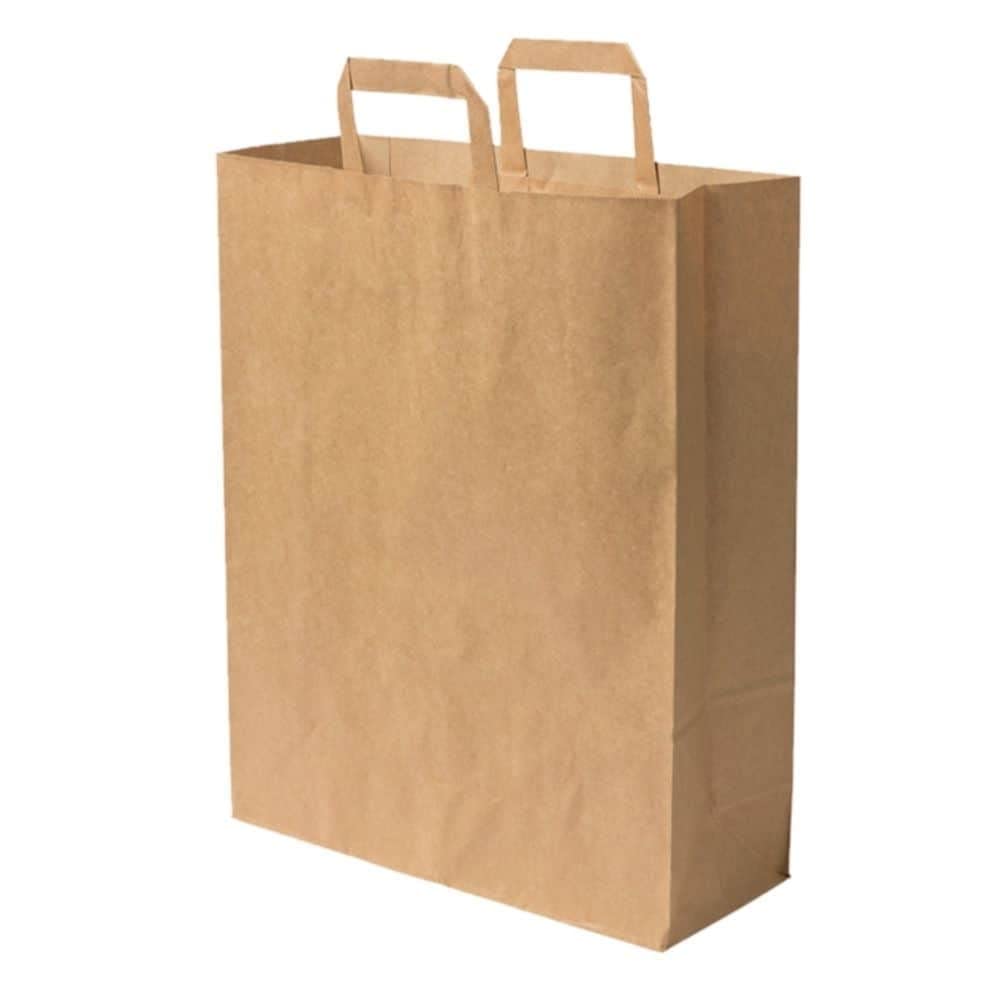 GREENBOXEnvironmentally Friendly Paper Carrier Bags Large I Paper Bags Gift Bags Paper Carrier Bags Biodegradable Compostable I 25 x Brown Paper Bags 32 x 12 x 40 cm