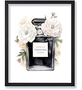 Poster Master Black Perfume Poster - Fashion Print - White Flower Art - Modern Art - Trendy Art -...