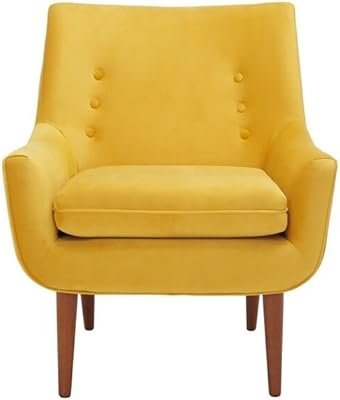 SAFAVIEH Home Collection Amina Mid-Century Modern Gold Velvet Accent Chair