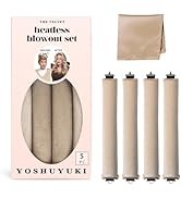 Heatless Hair Curler for Overnight Curls - Jumbo Beige Silk Wrap Headband with Blowout Rods, No H...