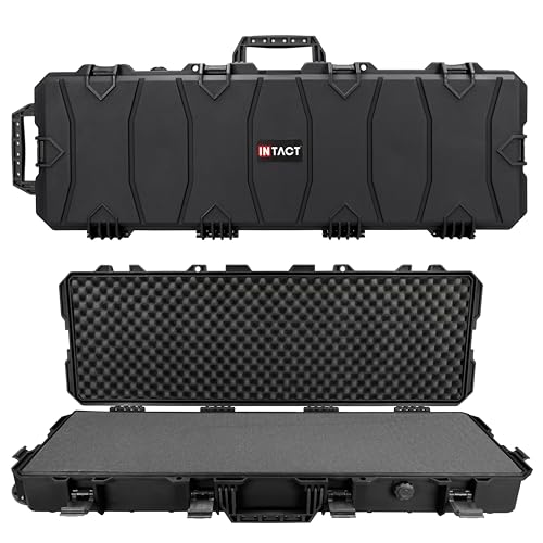 Eylar 39 Inch Intact Series Rolling Hard Rifle Case, Lightweight and Durable Stacker Design with Foam (Black)