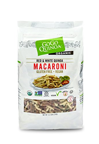 quinoa pasta gluten free - GoGo Quinoa Organic Premium Quality Vegan Red and White Macaroni Pasta, Non-GMO Project Verified & Kosher Certified 2.2 Lbs