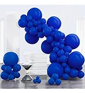 PartyWoo Blue Balloons, 100 pcs Dark Blue Balloons Different Sizes Pack of 18 Inch 12 Inch 10 Inc...