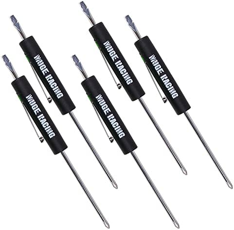 muge racing Pocket Screwdriver Double End and Slotted Set Mechanical Magnetic Slotted Head with Clip, Mini Pocket Screwdrivers for Mechanics, Electricians (5Pcs, BLACK)