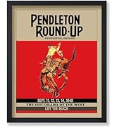 Poster Master Vintage Pendleton Rodeo Poster - Retro Pendleton Round-Up Print - Oregon Art - Gift...