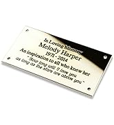 4" x 2" Rectangular solid brass engraved nameplate. Personalised engraved memorial plaque