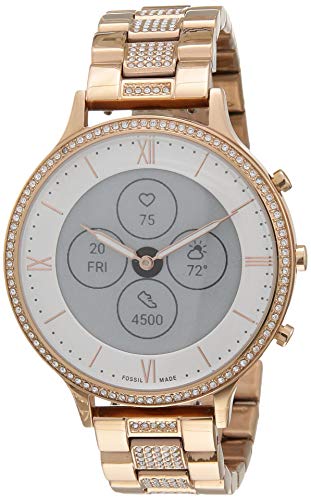 Fossil Women's 42MM Charter HR Heart Rate Stainless Steel Hybrid HR Smart Watch, Color: Rose Gold (Model: FTW7012)