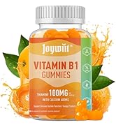 Joywiit Vitamin B1 Gummies 100mg for Adults & Kids, Thiamine B1 Supplement with 600mg Calcium, Ne...