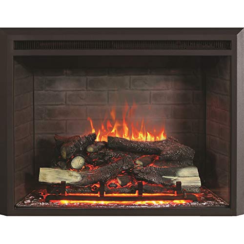 30 inch electric fireplace insert - RICHFLAME 30 Inches, 23 Inches High, Gavin Electric Fireplace Insert with Simulation Brick Interior, Fire Crackling Sound, Remote Control, 750/1500W, Black