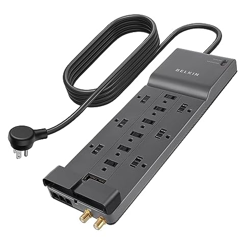 Belkin Power Strip Surge Protector with 12 AC Outlets Cover