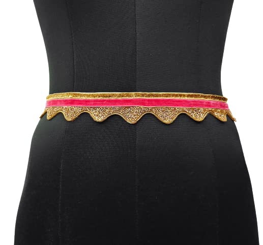 RK ENTERPRISES Cloth embroidery saree Kamarband Belly Waist Hip Belt stretchable for wedding |