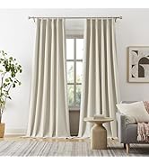 DUALIFE 102 Inch Curtains Cabin & Drapes 2 Panels Pinch Pleated Custom Blackout Curtains with Hoo...