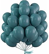 PartyWoo Retro Green Balloons, 50 pcs 12 Inch Greenish Blue Balloons, Latex Balloons for Balloon ...