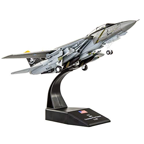 f14 toy - HANGHANG 1/100 F14 Tomcat Model Skeleton Fighter Attack Plane Diecast Military Models Metal Airplane Models for Collection or Gift