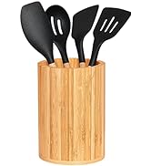 Bamboo Utensil Holder for Kitchen Counter Decor, Flatware & Utensil Storage Organizer - Kitchen U...