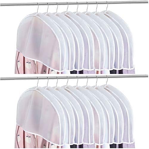 Patelai 8 Pieces Shoulder Coversfor Hanging Clothes 24 x 12 x 2 Inches Dust Covers for Hanging Clothes for Closet Storage Suit, Coats, Jackets, Dress Closet Storage