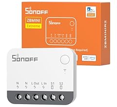 SONOFF ZBMINIR2 Zigbee Smart Schalter, Zigbee 3.0 Lictschalter, Zigbee Smart Switch Funktioniert mit Alexa & Google Home, Z…