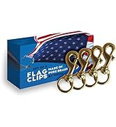 Flag Clips for Rope 4-Pack - Durable 3.2” Bronze Brass Snap Clip with Swivel Eyelet - Best for Fl...