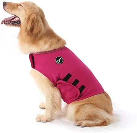 Dog Anxiety Relief Coat,Lightweight Wrap Anxiety Jacket Shirt for Anxious Pets Keep Calming Comfort (Rose red, L)