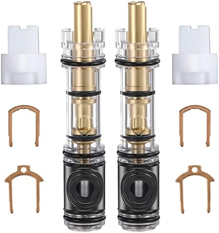 Enhon 2 Pack Dual Seal Cartridge Replacement Compatible with Moen 1225 1225B Cartridge, One-Handle Kitchen and Bathroom Faucet Cartridge Fits Single Handle Faucet/Showers, Brass