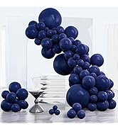 PartyWoo Navy Blue Balloons, 85 pcs Pearl Navy Blue Balloons Different Sizes Pack of 18 Inch 12 I...