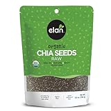 Elan Organic Chia Seeds, 8.8 oz, Natural Raw Black Chia Seeds, Plant-Based, Non-GMO, Vegan, Gluten-Free, Kosher, Gels Easily, Superfood