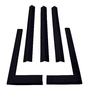 Cardinal Gates KEPK Large Hearth Pad Kit - Fireplace Baby Proofing - Adhesive Backed Fireplace Bumpers for Babies - 12.5 Feet of Padding with 3 Straight Pieces &amp; 2 Corners - Made in The USA - Black