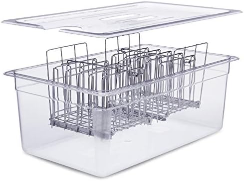 VÄESKE Large Sous Vide Container with Lid and Racks Kit,Sous Vide Accessories,Väeske Large Sous Vide Container with Lid and 2 Racks,Compatible with Anova, Sous Vide Cookers (26 QT, Container/Racks)