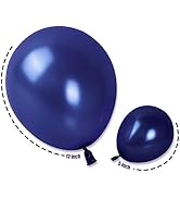 PartyWoo Pearl Navy Blue Balloons, 80 pcs Navy Blue Balloons Different Sizes Pack of 5 Inch and 1...