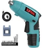 Small 4V Electric Screwdriver,Kiprim ES3 Cordless Screwdriver Tool with Rechargeable Battery,LED ...