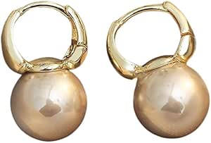 Amazon.com: JAKUMTAMI Simple Celebrity Style Gold Color Pearl Drop ...