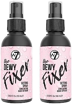 W7 The Fixer Makeup Setting Spray - Dewy Finish - Long-Lasting, Ultra-Fine Formula - Cruelty Free and Vegan - 2 Pack