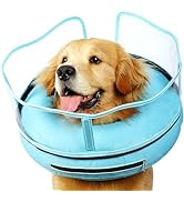 BARKLESS Dog Cone Collar, Dog Donut Collar After Surgery to Stop Licking, Inflatable Dog Cone wit...