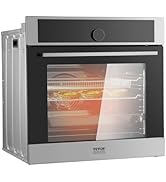 VEVOR Single Wall Oven, 24" Electric Built-in Wall Oven with 16 Cooking Functions, 2.68 Cu.Ft Ele...