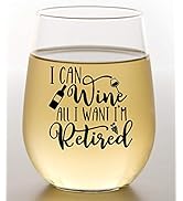 Funny Retirement Gift Wine Glass For Women - Humorous Gifts For Retired Coworkers - Unique Wine G...