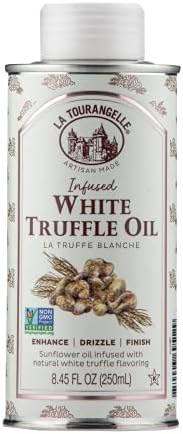 La Tourangelle, White Truffle Oil, Complex Gourmet Earthy Flavor for Drizzling over Pasta, Popcorn, Vegetables, Potatoes, Soup and More, 8.45 fl oz