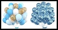 PartyWoo Blue and Metallic Blue Balloons