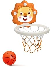 MAYAPHILOS Mini Basketballkorb fürs Zimmer, Tragbarer Löwe Basketball Reifen mit aufblasbaren Bällen Klebriges Basketballspielzeug mit Saugnapf für Kinder ab 3 Jahren