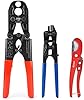 iCrimp PEX Crimping Tool for 1/2” and 3/4”Copper Rings w/Copper Ring Removal Tool,PEX Cutter and Gauge