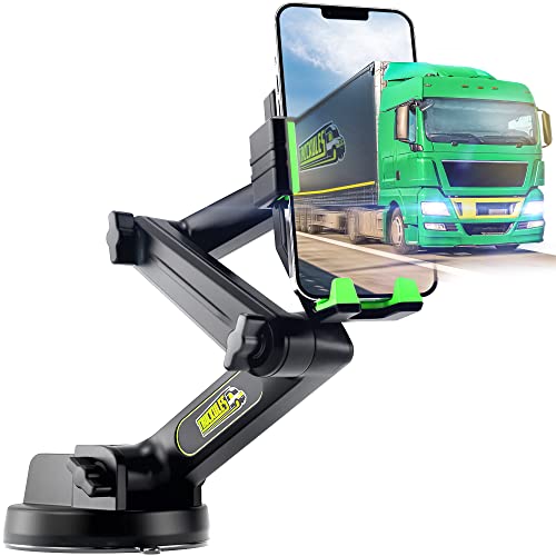 Truckules Truck Phone Mount for Truck, Heavy Duty Cell Phone Holder for Truck Dashboard, Windshield, 16.9