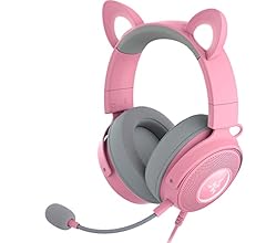 Razer Kraken Kitty V2 Pro Wired RGB Headset: Interchangeable Ears (Kitty,Bear,Bunny) - Stream Reactive Lighting Detachable …