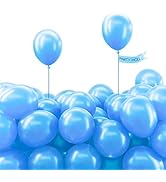 PartyWoo Blue Balloons, 120 pcs 5 Inch Pearl Sky Blue Balloons, Latex Balloons for Balloon Garlan...