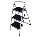 3 Steps Ladder Folding Non Slip Safety Tread Heavy Duty Industrial Home Use New