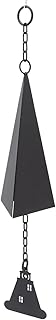 QANYEGN North Country Wind Chimes, Iron Triangle Wind Bell Chimes, Black Painted Wind Chimes with Lighthouse, for Indoor a...