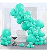 PartyWoo Teal Balloons, 140 pcs Teal Blue Balloons Different Sizes Pack of 18 Inch 12 Inch 10 Inc...