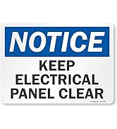 SmartSign “Notice - Keep Electrical Panel Clear” Label | 10" x 14" Laminated Vinyl