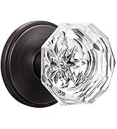 KNOBWELL 2 Pack Classic Tulip Crystal Door Knobs Passage Function for Hall and Closet Oil Rubbed ...